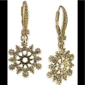 Marchesa Open Work Lever Back Earrings gold tone